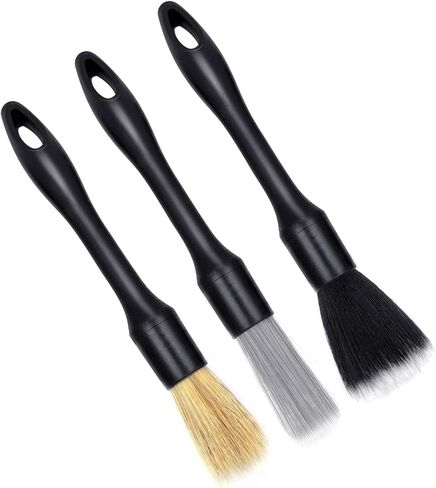 3 قطع من فرش تنظيف السيارات متعددة الوظائف بأحجام مختلفة، فرش تنظيف تفاصيل فائقة النعومة ملحقة لتنظيف عجلات السيارة، والشعارات، وخليج المحرك، وفتحات الهواء، والداخلية والخارجية in Kuwait