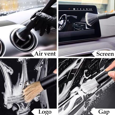 3 قطع من فرش تنظيف السيارات متعددة الوظائف بأحجام مختلفة، فرش تنظيف تفاصيل فائقة النعومة ملحقة لتنظيف عجلات السيارة، والشعارات، وخليج المحرك، وفتحات الهواء، والداخلية والخارجية in Kuwait