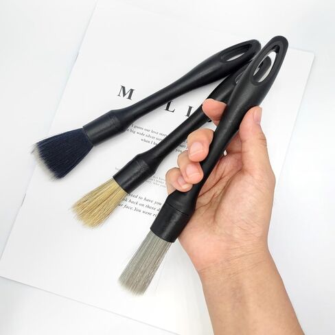 3 قطع من فرش تنظيف السيارات متعددة الوظائف بأحجام مختلفة، فرش تنظيف تفاصيل فائقة النعومة ملحقة لتنظيف عجلات السيارة، والشعارات، وخليج المحرك، وفتحات الهواء، والداخلية والخارجية in Kuwait