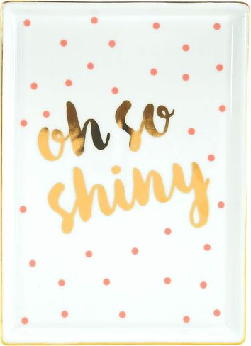 Graphique “Hey Girl Hey" Ceramic Tray 7" x 5" x 0.75" Sleek Storage Dish w/ Gold Foil Details, Great for Trinket or Desk Supply Storage, as Jewelry Holder and More (STRY002) in Saudi Arabia