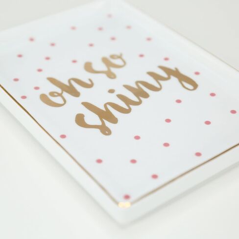 Graphique “Hey Girl Hey" Ceramic Tray 7" x 5" x 0.75" Sleek Storage Dish w/ Gold Foil Details, Great for Trinket or Desk Supply Storage, as Jewelry Holder and More (STRY002) in Saudi Arabia