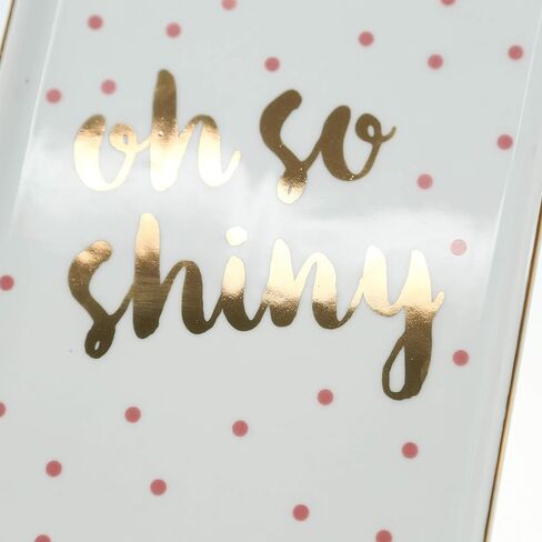 Graphique “Hey Girl Hey" Ceramic Tray 7" x 5" x 0.75" Sleek Storage Dish w/ Gold Foil Details, Great for Trinket or Desk Supply Storage, as Jewelry Holder and More (STRY002) in Saudi Arabia