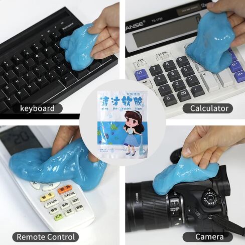 NACODEX Keyboard Cleaning Kit, 10-in-1 Professional Computer Keyboard Cleaner with 70g Dust Cleaning Gel, 5g Lube, Air Blower Etc, Also for Laptops, Glasses, Camera Lenses, Tel, Home and Office in Kuwait