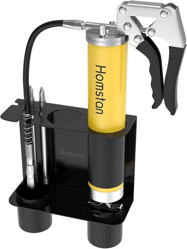 Grease Gun Holder, Grease Gun Garage Organizer Wall Mount, Built-in Removable Drip Cups, Cartridge Holder, Extension Bend/Straight Pipe Holder, Grease Gun Storage Holder for Tractor Garage in Saudi Arabia