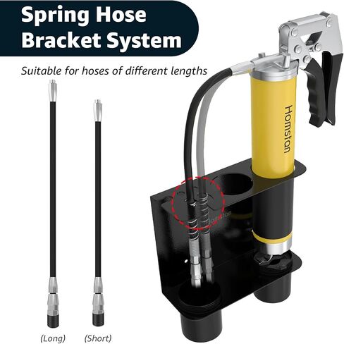 Grease Gun Holder, Grease Gun Garage Organizer Wall Mount, Built-in Removable Drip Cups, Cartridge Holder, Extension Bend/Straight Pipe Holder, Grease Gun Storage Holder for Tractor Garage in Saudi Arabia