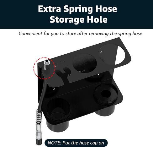 Grease Gun Holder, Grease Gun Garage Organizer Wall Mount, Built-in Removable Drip Cups, Cartridge Holder, Extension Bend/Straight Pipe Holder, Grease Gun Storage Holder for Tractor Garage in Saudi Arabia