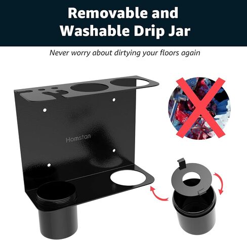 Grease Gun Holder, Grease Gun Garage Organizer Wall Mount, Built-in Removable Drip Cups, Cartridge Holder, Extension Bend/Straight Pipe Holder, Grease Gun Storage Holder for Tractor Garage in Saudi Arabia