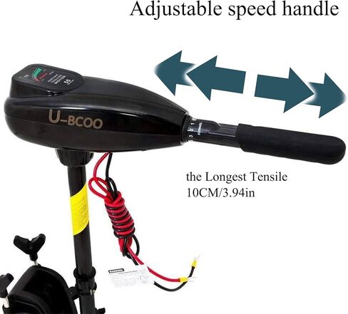 Freshwater & Saltwater Transom Mounted Trolling Motor，with LED Battery Indicator Electric Trolling Motor (12V-55LBS, Black) in Saudi Arabia