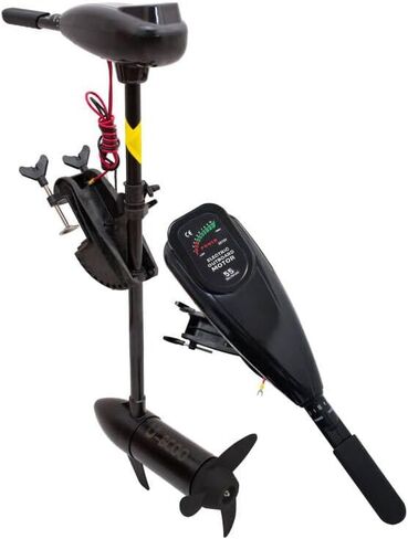 Freshwater & Saltwater Transom Mounted Trolling Motor，with LED Battery Indicator Electric Trolling Motor (12V-55LBS, Black) in Saudi Arabia