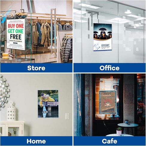 حامل لافتات أكريليك مقاس 8.5 × 11 بوصة، حامل لافتات حائط شفاف مع شريط مزدوج الجوانب، إطار حائط أكريليك بدون حفر للمطاعم والفنادق والمتاجر والمكاتب والمنزل in Kuwait