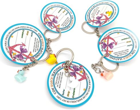 علامات البط، علامة البطة المطاطية المبحرة، بطاقة لعبة البطة، سلسلة مفاتيح بطة صفراء لطيفة ثلاثية الأبعاد مع علامات البطة، 20 بطاقة، 20 سلسلة مفاتيح بطة (أزرق) in Kuwait