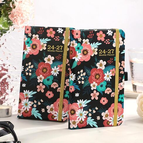 Tersus 2024-2027 Pocket Calendar/Planner - 3 Year Monthly Planner from JULY 2024 - JUNE 2027, 3.8" x 6.3", 61 Notes Pages, Pen Loop, Elastic Closure in Kuwait