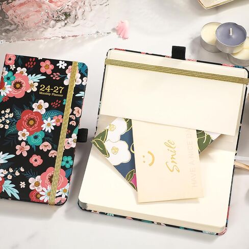 Tersus 2024-2027 Pocket Calendar/Planner - 3 Year Monthly Planner from JULY 2024 - JUNE 2027, 3.8" x 6.3", 61 Notes Pages, Pen Loop, Elastic Closure in Kuwait