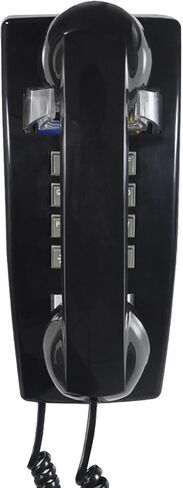 Wall Telephone, Corded Landline Phone for Home, Retro House Phone for Home/Office/Hotel/Telephone Booth, Solid Analog Desk/Wall Mountable Senior Phones (Black) in Saudi Arabia
