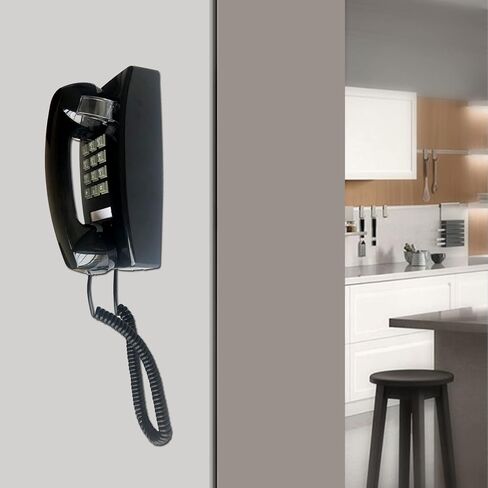 Wall Telephone, Corded Landline Phone for Home, Retro House Phone for Home/Office/Hotel/Telephone Booth, Solid Analog Desk/Wall Mountable Senior Phones (Black) in Saudi Arabia