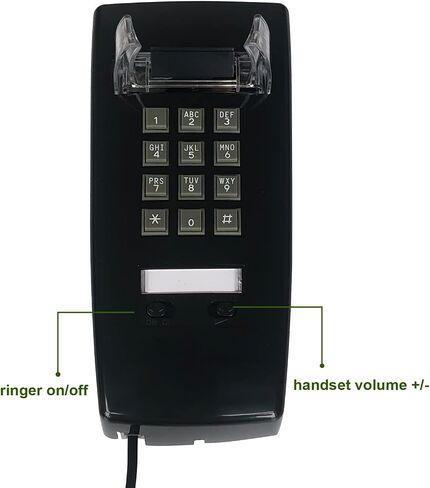 Wall Telephone, Corded Landline Phone for Home, Retro House Phone for Home/Office/Hotel/Telephone Booth, Solid Analog Desk/Wall Mountable Senior Phones (Black) in Saudi Arabia