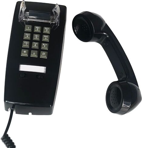 Wall Telephone, Corded Landline Phone for Home, Retro House Phone for Home/Office/Hotel/Telephone Booth, Solid Analog Desk/Wall Mountable Senior Phones (Black) in Saudi Arabia