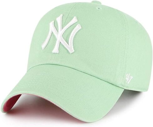 '47 MLB New York Yankees Ball Park Clean Up Adjustable Hat, Adult One Size Fits All (New York Yankees Green Pink) in Saudi Arabia