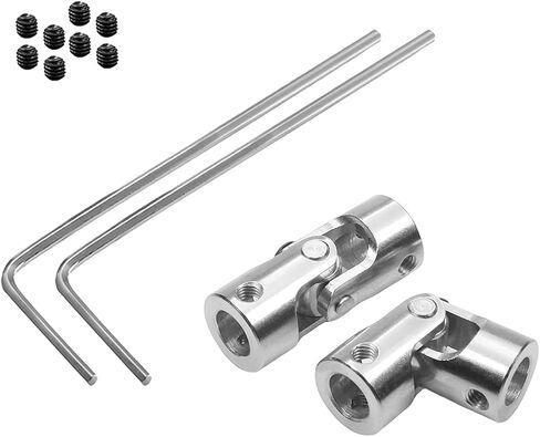 Heyiarbeit 8mm to 8mm Single Steering Shaft Universal U Joint, Universal Joint Coupling Connector 2Pcs in Saudi Arabia