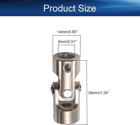 Heyiarbeit 8mm to 8mm Single Steering Shaft Universal U Joint, Universal Joint Coupling Connector 2Pcs in Saudi Arabia