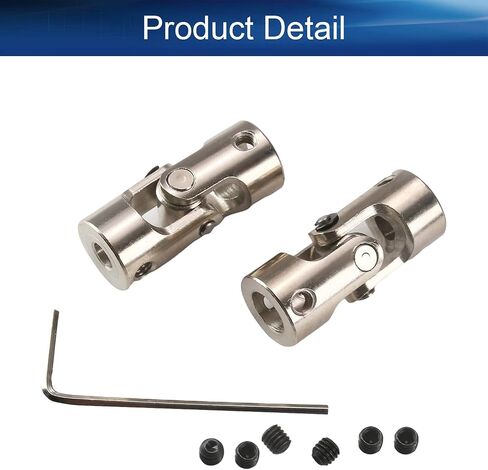 Heyiarbeit 8mm to 8mm Single Steering Shaft Universal U Joint, Universal Joint Coupling Connector 2Pcs in Saudi Arabia