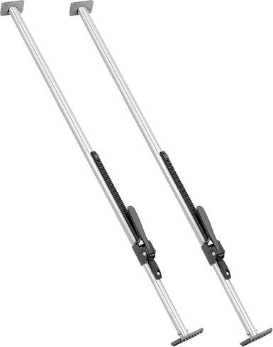 QWORK Cargo Stabilizer Bar, 2 Pack 60" - 74" Adjustable Ratcheting Cargo Bar Strong Steel Load Lock Rod Round Tube Load Bar for Full Size Trucks, Pickups, Vans, & SUVs, Black in Saudi Arabia