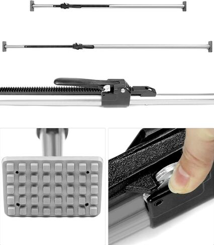 QWORK Cargo Stabilizer Bar, 2 Pack 60" - 74" Adjustable Ratcheting Cargo Bar Strong Steel Load Lock Rod Round Tube Load Bar for Full Size Trucks, Pickups, Vans, & SUVs, Black in Saudi Arabia