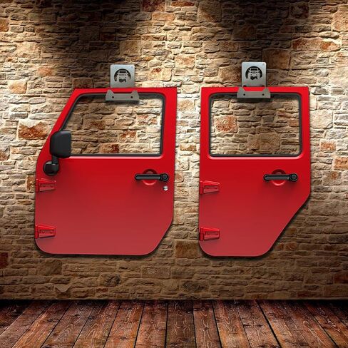 Heavy Duty Door Hanger Bracket for Garage Wall - Heavy Duty Utility Hook for Wall Mount Ladder Storage.Fit for Jeep Wrangler Door Hanger Bracket(Bright Silver（Pack of 2）) in Saudi Arabia
