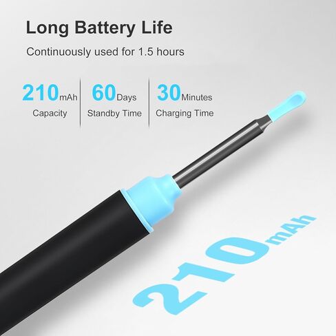 كاميرا أداة إزالة شمع الأذن، مجموعة تنظيف الأذن لإزالة شمع الأذن مع كاميرا للأذن بدقة 1080 بكسل عالية الدقة لمجموعة تنظيف الأذن مع أمان عالي للغاية وسعة بطارية كبيرة لأجهزة iOS وAndroid in Kuwait