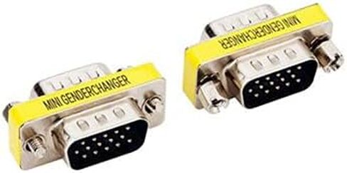 Luo Qiufa 2 pcs VGA SVGA HD15 Male-to-Male Mini Gender Converter Coupler Cable Adapter in Saudi Arabia