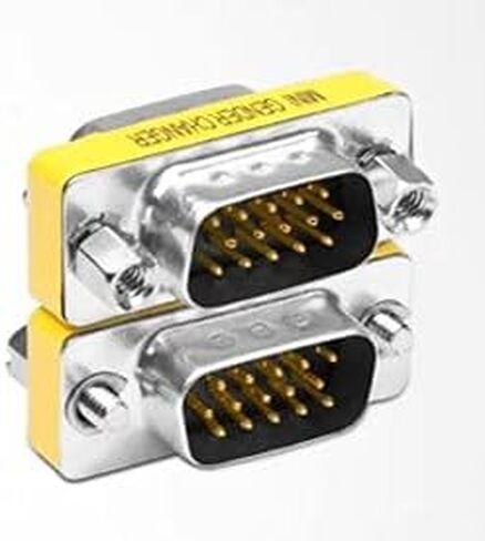 Luo Qiufa 2 pcs VGA SVGA HD15 Male-to-Male Mini Gender Converter Coupler Cable Adapter in Saudi Arabia
