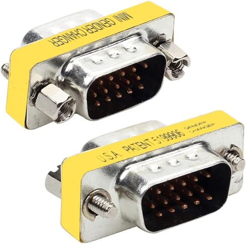 Luo Qiufa 2 pcs VGA SVGA HD15 Male-to-Male Mini Gender Converter Coupler Cable Adapter in Saudi Arabia
