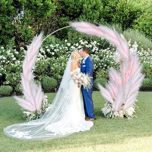 DearHouse 10 قطع من عشب بامباس الصناعي، بطول 91.42 سم/3.1 قدم، زهور بومباس زائفة طويلة، فروع عشب اصطناعية كبيرة لحشو مزهرية الأرضية، غرفة مزرعة بوهو لتزيين المنزل والزفاف (وردي وردي) in Kuwait