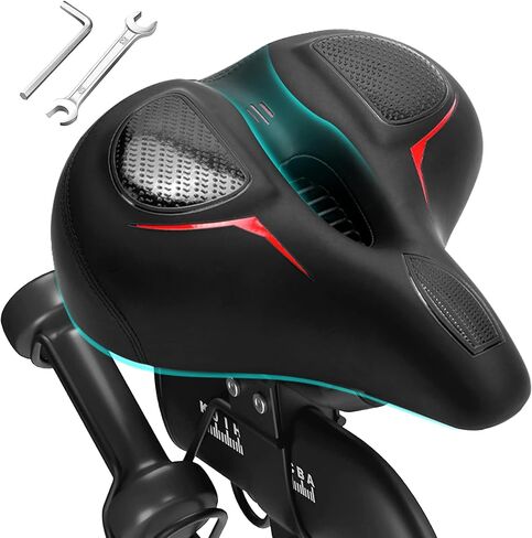 Ruizd Bike Seat for Peloton Bike& Bike+,Comfort Oversized Bike Seat Cushion,Wide Bicycle Saddle,Replacement Seats Compatible with Spin Bike, MTB,Road or Exercise Bikes(10.2" Wide) in Saudi Arabia