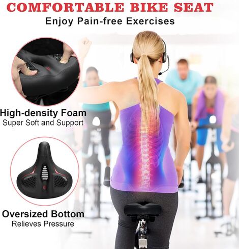 Ruizd Bike Seat for Peloton Bike& Bike+,Comfort Oversized Bike Seat Cushion,Wide Bicycle Saddle,Replacement Seats Compatible with Spin Bike, MTB,Road or Exercise Bikes(10.2" Wide) in Saudi Arabia