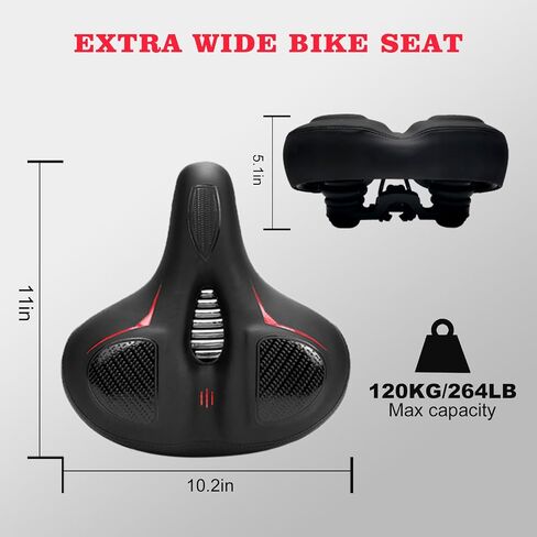 Ruizd Bike Seat for Peloton Bike& Bike+,Comfort Oversized Bike Seat Cushion,Wide Bicycle Saddle,Replacement Seats Compatible with Spin Bike, MTB,Road or Exercise Bikes(10.2" Wide) in Saudi Arabia