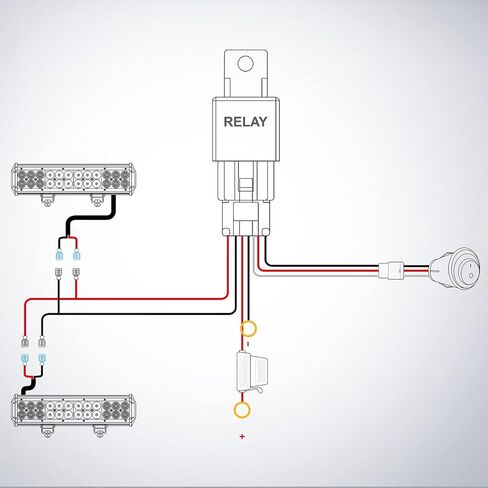 Nilight LED Light Bar 15 FT Wiring Harness Kit - 2 يؤدي 16AWG 12V On Off Switch Power Relay Blade Fuse لمصابيح الطرق الوعرة LED ضوء العمل، ضمان لمدة عامين باللون الأسود in Kuwait