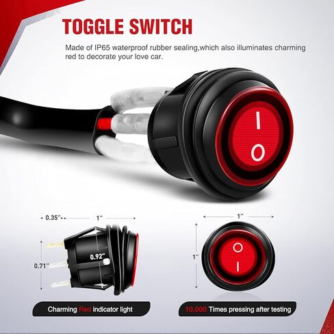 Nilight LED Light Bar 15 FT Wiring Harness Kit - 2 يؤدي 16AWG 12V On Off Switch Power Relay Blade Fuse لمصابيح الطرق الوعرة LED ضوء العمل، ضمان لمدة عامين باللون الأسود in Kuwait