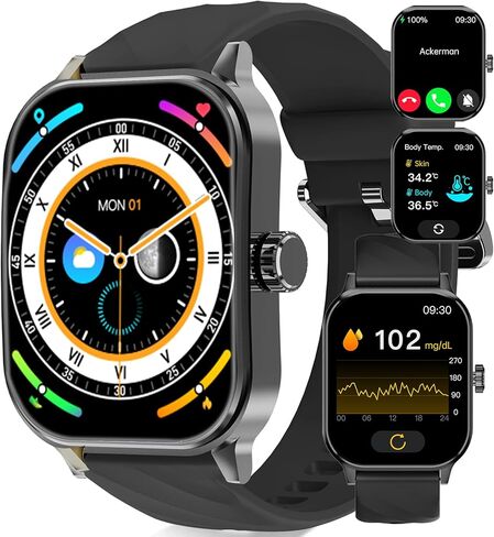 2024 New Smart Watch for Men Women(Answer/Make Call), Bluetooth Fitness Tracker with Heart Rate, Blood Oxygen Monitor, Sleep Monitor, IP67 Waterproof 2.1'' HD Pixel watch Per iOS & Android Phone in Kuwait