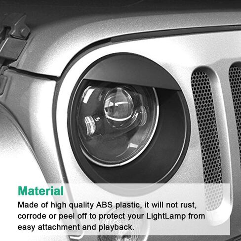 غطاء المصباح الأمامي ABIGAIL Jeep حواف سوداء غير لامعة من Angry Bird متوافقة مع 2007-2018 Jeep Wrangler Jk & JK Unlimited (Dot fit Jeep JL) in Saudi Arabia