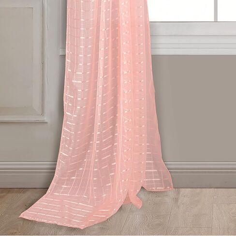 Tony's collection Baby Blue Sheer Window Scarf for Windows 216 Inches Long for Girls Room 1 Piece Window Scarf for The Party, Weeding(52x216 inch, Check Baby Blue,1 Piece) in Saudi Arabia