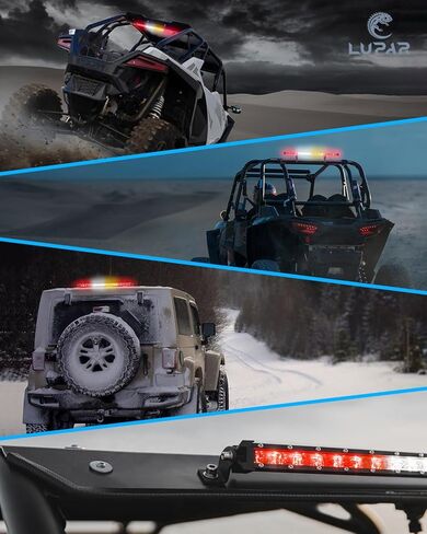 شريط إضاءة مطاردة LED مقاس 25 بوصة مع دعامة قفص لفة مقاس 1.65 بوصة - 2 بوصة، شريط إضاءة خلفي قوي للطرق الوعرة مع فرامل/إشارة انعطاف/أضواء تشغيل لـ UTV Polaris RZR Yamaha Kawasaki SXS 4x4 شاحنات SUV-RWYR in Kuwait