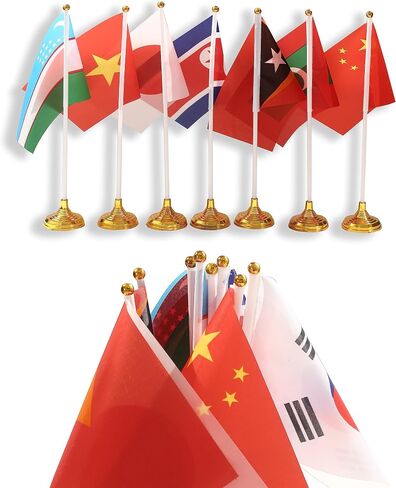 GentleGirl Latin America 21 Countries Flags Spanish Language Speaking Assorted Latino Desk Flags,Small Mini Country International World Table Flag with Stand Base,Sports Events Grand Opening Party in Saudi Arabia