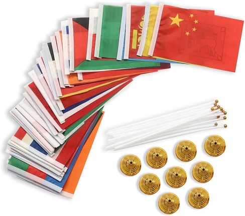 GentleGirl Latin America 21 Countries Flags Spanish Language Speaking Assorted Latino Desk Flags,Small Mini Country International World Table Flag with Stand Base,Sports Events Grand Opening Party in Saudi Arabia