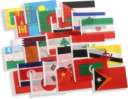GentleGirl Latin America 21 Countries Flags Spanish Language Speaking Assorted Latino Desk Flags,Small Mini Country International World Table Flag with Stand Base,Sports Events Grand Opening Party in Saudi Arabia