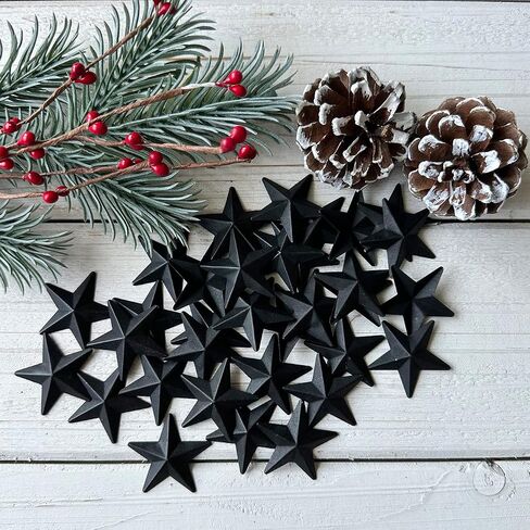 MGSYPHOME Mini Rustic Barn Star/Small Metal Stars for The Western Country Family Farmhouse Home Decoration,Metal Stars for Crafts,Star Decor,1.25-Inch, Set of 27.(Rust)…… in Saudi Arabia