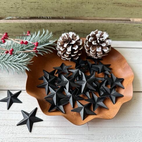 MGSYPHOME Mini Rustic Barn Star/Small Metal Stars for The Western Country Family Farmhouse Home Decoration,Metal Stars for Crafts,Star Decor,1.25-Inch, Set of 27.(Rust)…… in Saudi Arabia