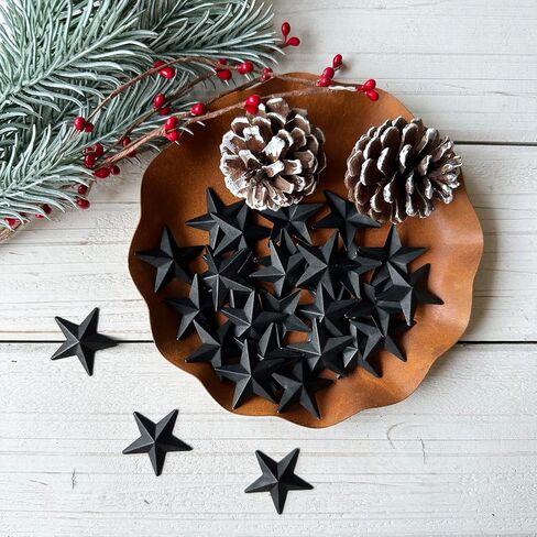 MGSYPHOME Mini Rustic Barn Star/Small Metal Stars for The Western Country Family Farmhouse Home Decoration,Metal Stars for Crafts,Star Decor,1.25-Inch, Set of 27.(Rust)…… in Saudi Arabia