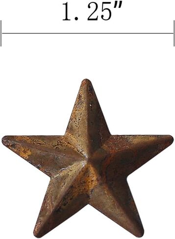 MGSYPHOME Mini Rustic Barn Star/Small Metal Stars for The Western Country Family Farmhouse Home Decoration,Metal Stars for Crafts,Star Decor,1.25-Inch, Set of 27.(Rust)…… in Saudi Arabia