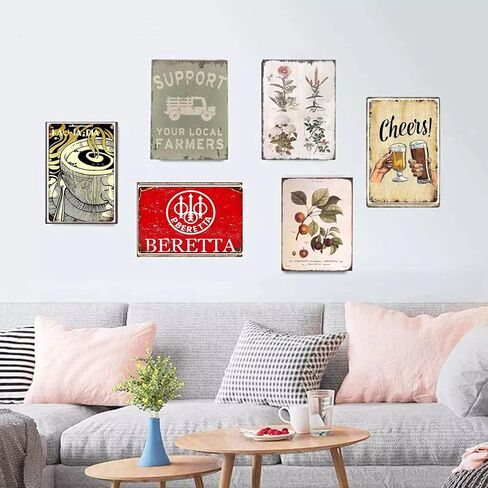 تحذير احذر من نحل العسل في أماكن العمل للمنزل، المزرعة، النادي، الحديقة المعدنية العتيقة تين تسجيل الجدار الديكور 12x8 بوصة in Kuwait